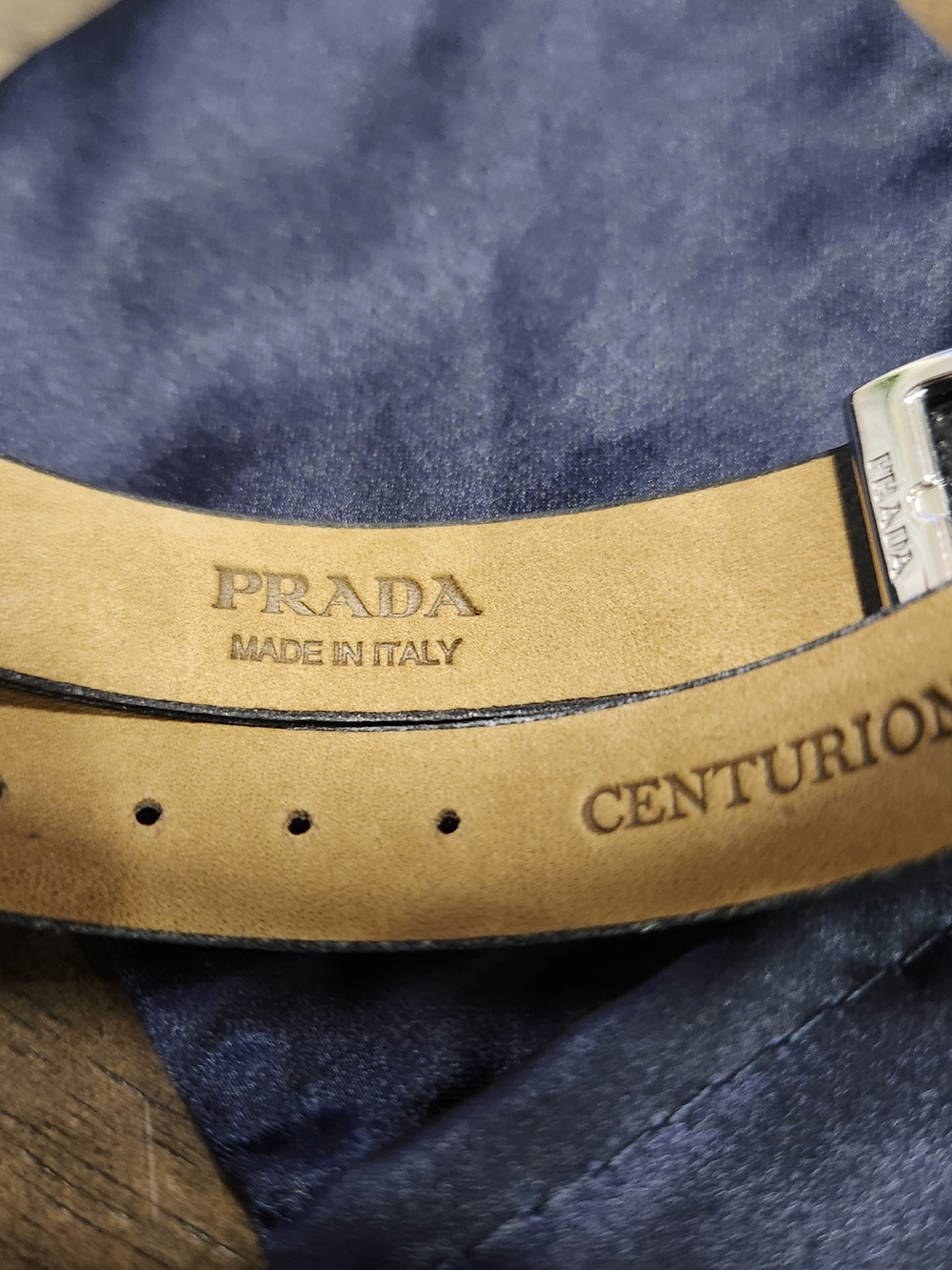 Prada Black Leather Bracelet with Silver Buckle - Picture 3 of 16